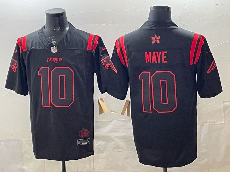 Men 2026 New England Patriots #10 Maye Black 4th generations Nike Limited NFL Jersey style 001